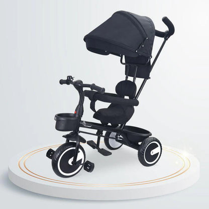 Tiny Toes T30 Ace Tricycle - 3 in 1, Adjustable Parental Control & Canopy, Front & Rear Basket