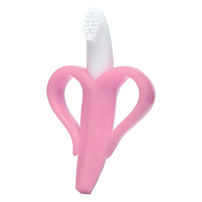 Easy Grip Banana Silicone banana Teether pink