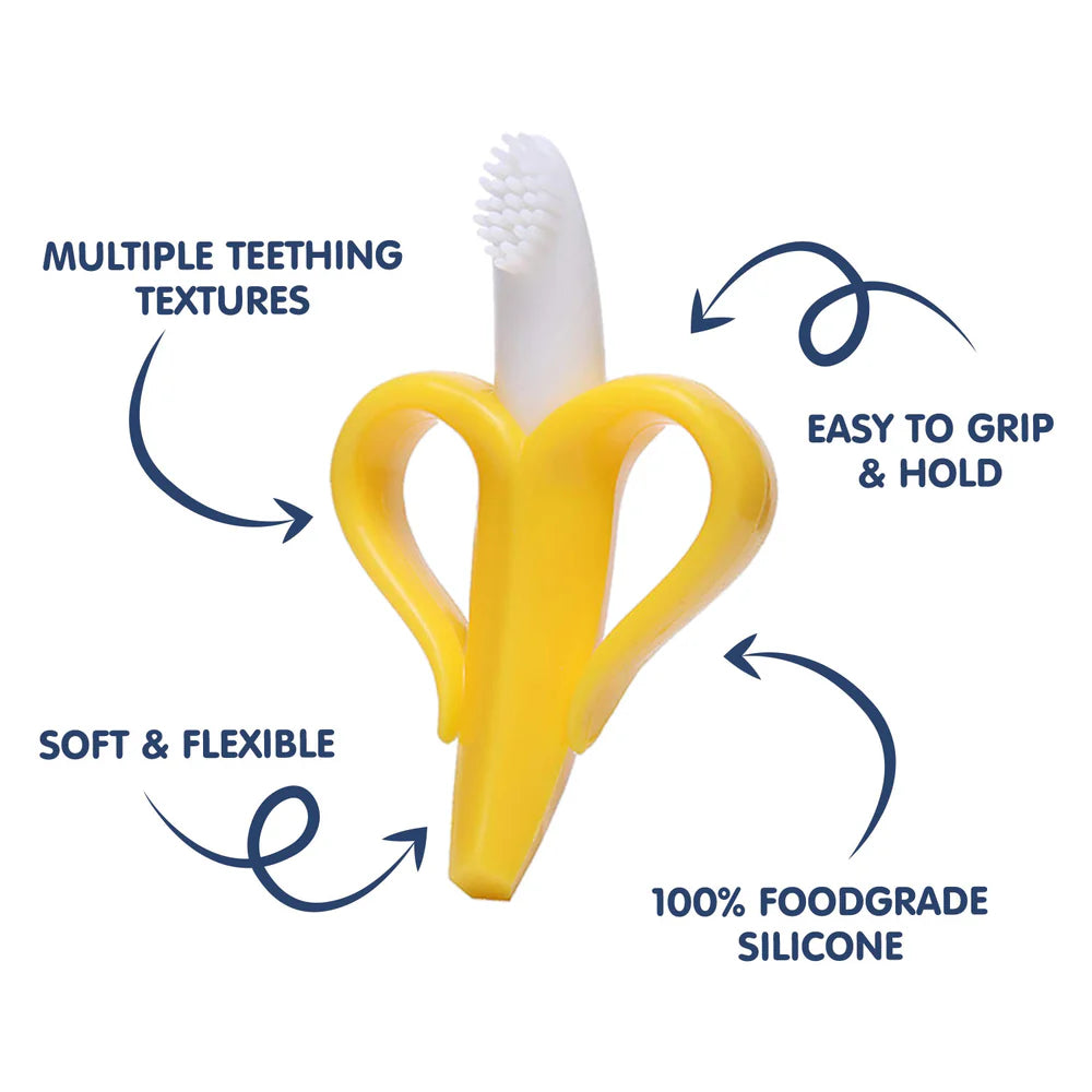 Easy Grip Banana Silicone banana Teether yellow