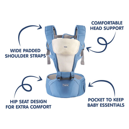 5 in 1 Elegant Hip Seat Baby Carrier BLUE