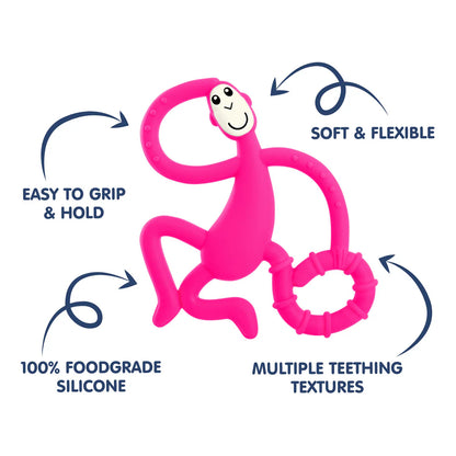 Easy Grip Dancing Monkey Silicone Teether pink