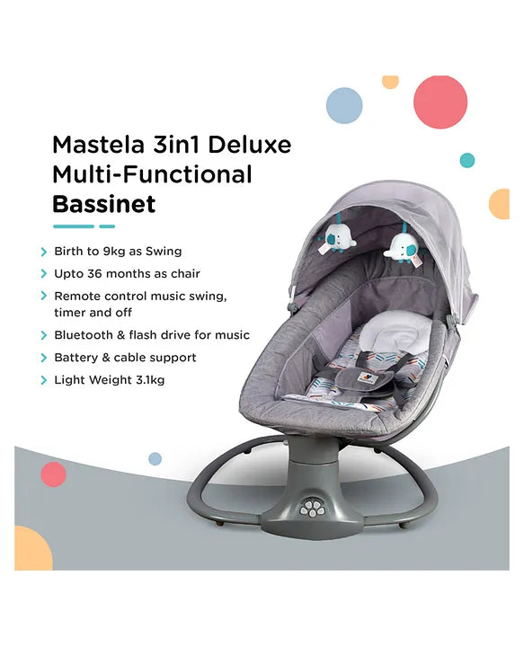 Mastela 3-in-1 Deluxe Multi-Functional Bassinet/Swing & Napper Swings