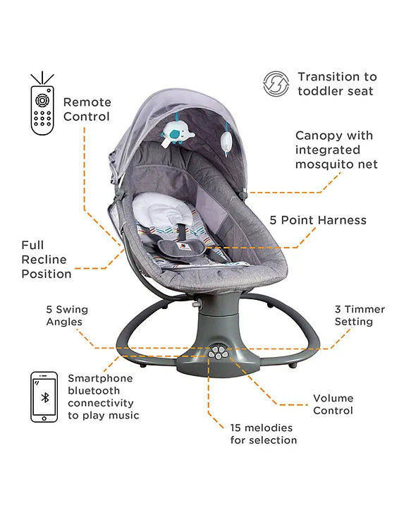 Mastela 3-in-1 Deluxe Multi-Functional Bassinet/Swing & Napper Swings