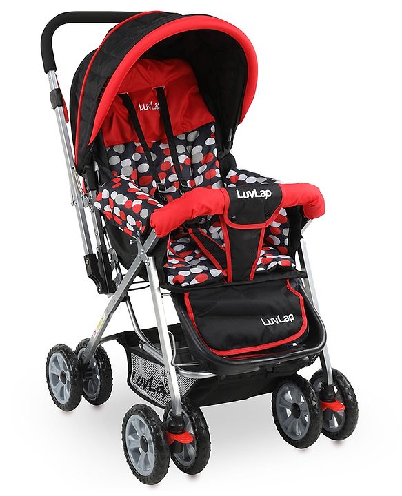 LuvLap Sunshine Baby Stroller New Red & Black - 18182