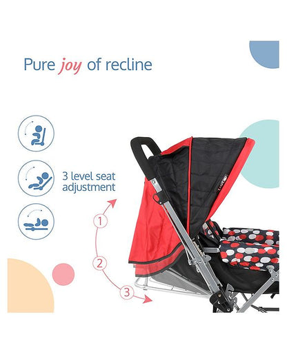 LuvLap Sunshine Baby Stroller New Red & Black - 18182