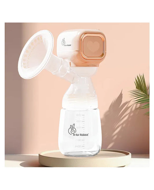 R for Rabbit First Feed Pure Electric Breast Pump 9 Level Of Massage & Suction Mode - Peach