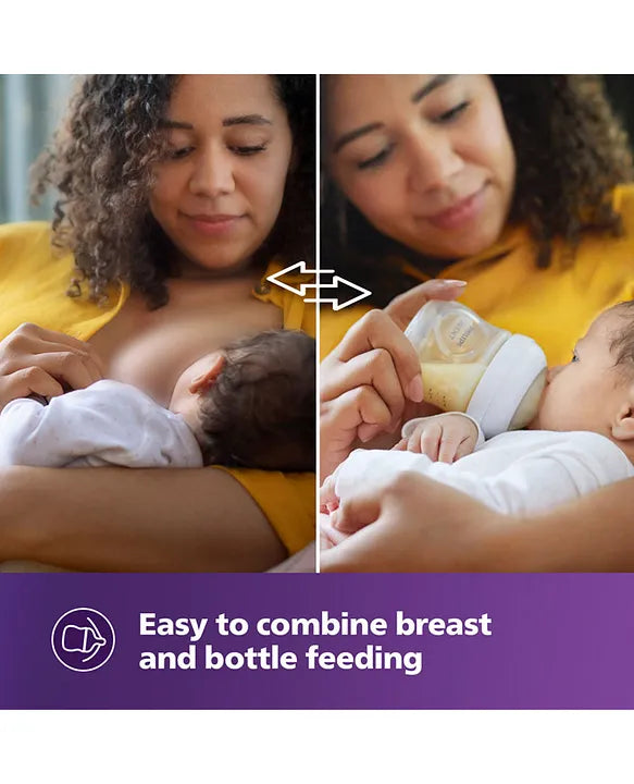 Avent Philips Natural Baby Feeding Bottle | No.1 Brand Recommended by Moms Worldwide | Ideal for 0 months+| Natural Response Technology Mimics Breastfeeding | Uniquely Designed Nipple releases milk only when baby drinks | Pack of 1 | SCY900/01 - 125