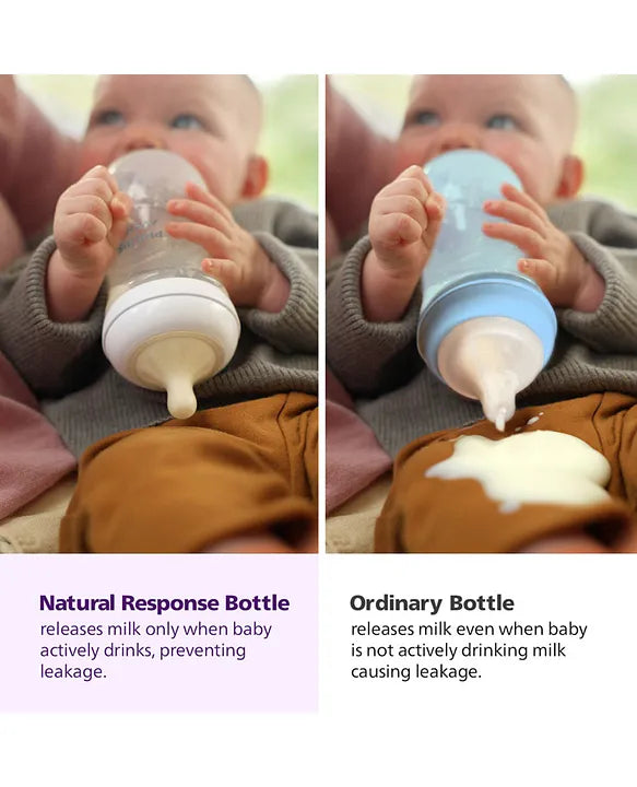 Avent Philips Natural Baby Feeding Bottle | No.1 Brand Recommended by Moms Worldwide | Ideal for 0 months+| Natural Response Technology Mimics Breastfeeding | Uniquely Designed Nipple releases milk only when baby drinks | Pack of 1 | SCY900/01 - 125