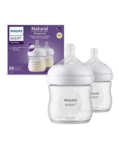 Avent Philips Natural Baby Feeding Bottle | No.1 Brand Recommended by Moms Worldwide | Ideal for 0 months+| Natural Response Technology Mimics Breastfeeding | Uniquely Designed Nipple releases milk only when baby drinks | Pack of 2 | SCY900/02 - 125