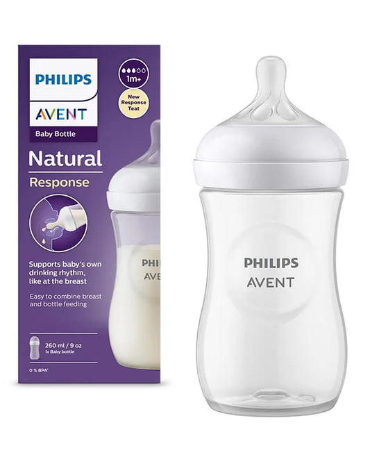 Avent Philips Natural Baby Feeding Bottle | No.1 Brand Recommended by Moms Worldwide | Ideal for 1 months+| Natural Response Technology Mimics Breastfeeding | Uniquely Designed Nipple releases milk only when baby drinks | Pack of 1 | SCY903/01 - 260