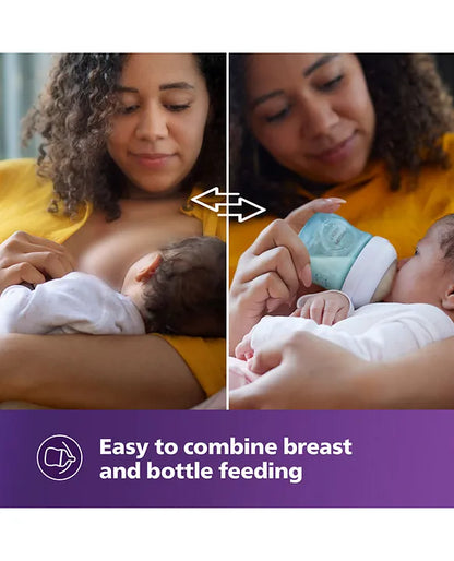 Avent Philips Blue Natural Baby Feeding Bottle | No.1 Brand Recommended by Moms Worldwide | Ideal for 1 months+| Natural Response Technology Mimics Breastfeeding | Uniquely Designed Nipple releases milk only when baby drinks | Pack of 1 | Blue | SCY9