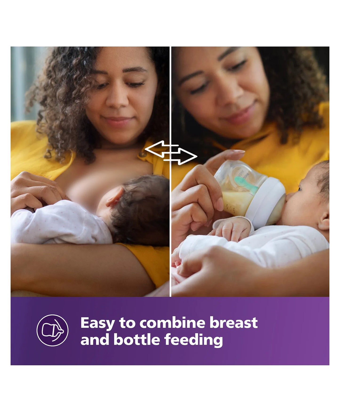 Avent Philips Natural Baby Feeding Bottle with AirFree Vent| No.1 Brand Recommended by Moms Worldwide | Ideal for 1 months+| Natural Response Technology Mimics Breastfeeding | Uniquely Designed Nipple releases milk only when baby drinks | Pack of 1 |