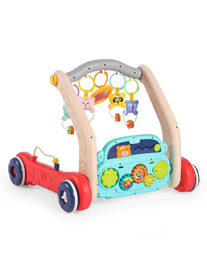 URBAN TOTS 2 in 1  Musical Baby Play Gym with Convertible Push Walker| Walker with Play Piano, Lights, Rattles & Tummy Time Mat for 2 Months+ Babies| 3 Play Modes Interactive Learning Toy for Kids| Sit to Stand Multi Activity Walker|