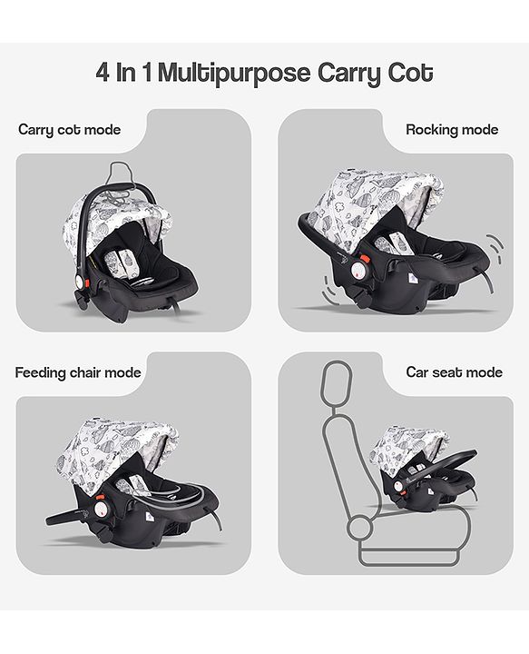 R for Rabbit Pocket Lite Travel System Baby Stroller & Pram & Infant Car Seat with Compact Fold - Black