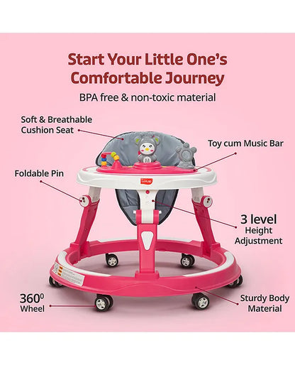 Luv Lap 360° Baby Walker with 3 Level Height Adjustment & Switchable Food & Musical Toy Tray