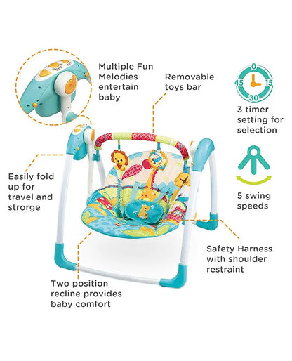 Mastela Deluxe Portable Swing - Teal Blue