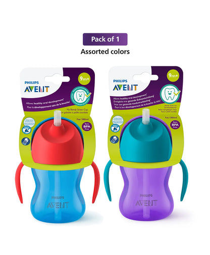 Avent Bendy Twin Handle Straw Cup I 9 M+ Plastic BPA Free - 200 ml