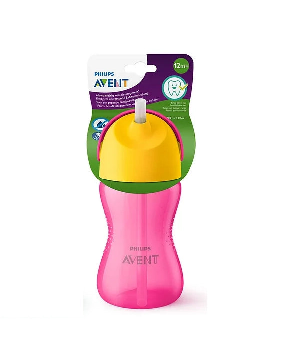 Avent Bendy Straw Cup I 12M+ Plastic BPA Free - 300 ml PINK