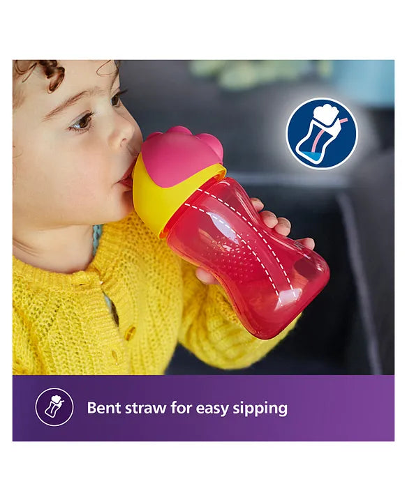 Avent Bendy Straw Cup I 12M+ Plastic BPA Free - 300 ml PINK