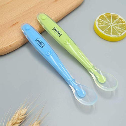 HOPOP Soft Tip Silicone Feeding Spoons For Babies - colours are subject to availability