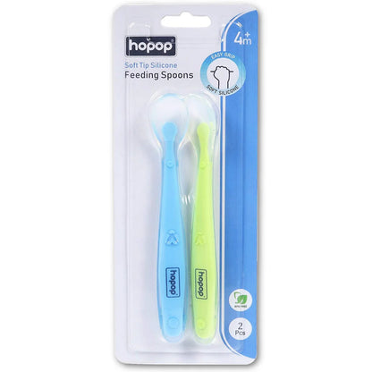 HOPOP Soft Tip Silicone Feeding Spoons For Babies - colours are subject to availability