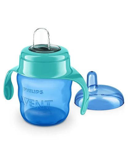 Avent Silicone Rubber Classic Soft Spout Cup With Handles | 0% BPA, BPS, Latex, Sulphur, Nitrosamine free - 200 ml (Color May Vary)