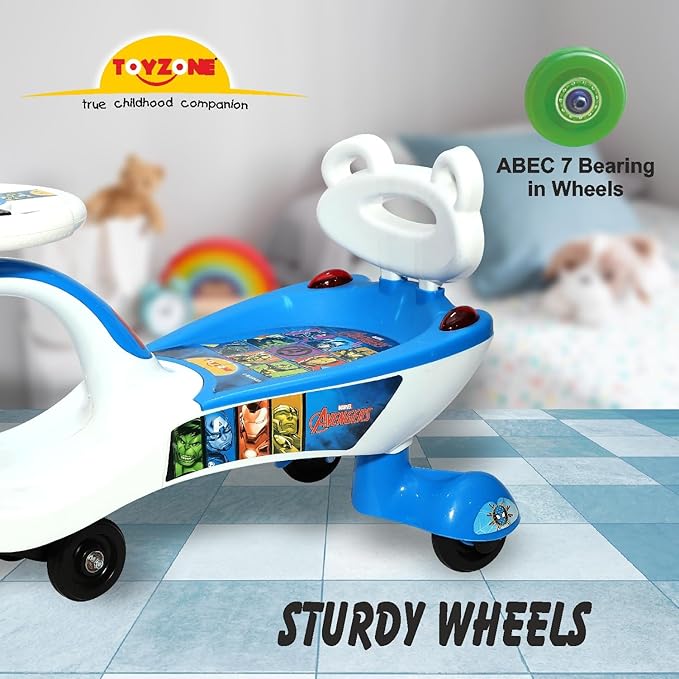 Toyzone Eco Avengers Magic Car ,Swing Car ,Ride-on with Front Basket