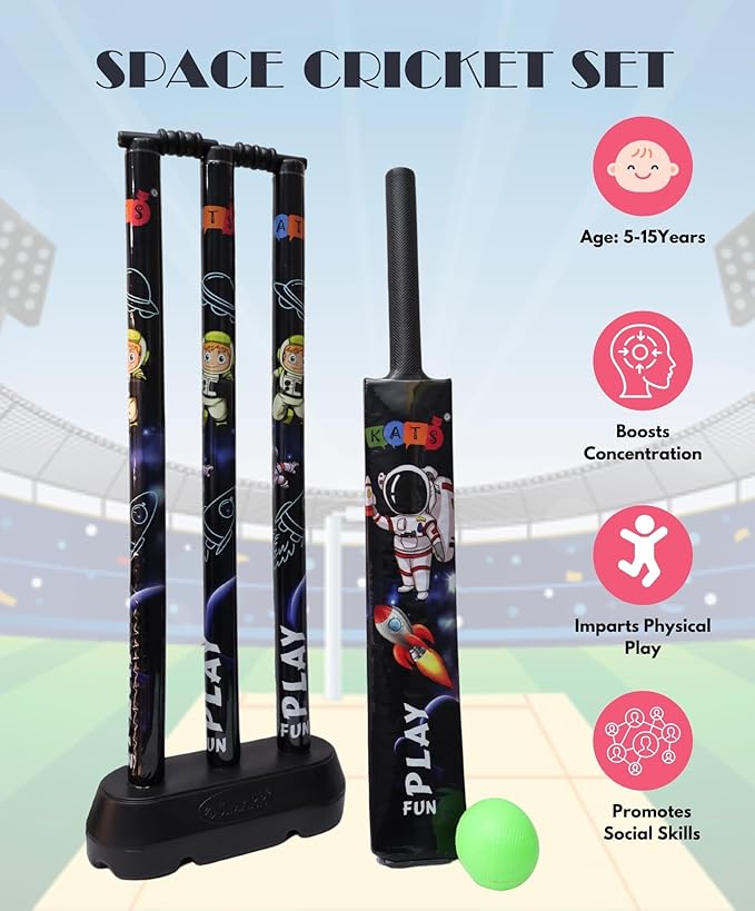 Bat Ball Space Theme Cricket Set for Kids