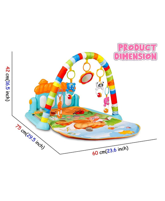 URBAN TOYS Baby Play Mat Gym With Multi-Function Musical Keyboard, Hanging Rattles, And Lights-Perfect Newborn Gift For Cognitive, Motor, And Sensory Development,1 Count