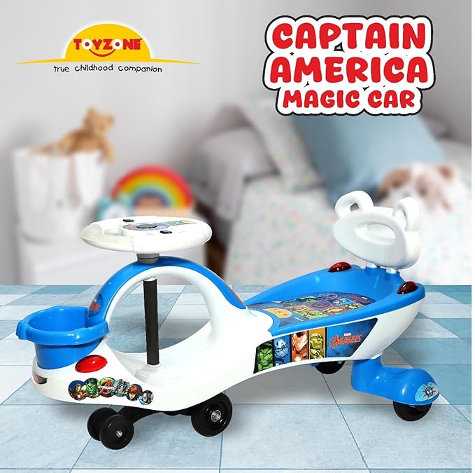 Toyzone Eco Avengers Magic Car ,Swing Car ,Ride-on with Front Basket