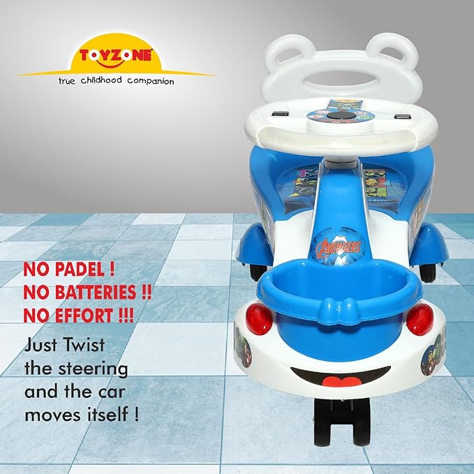 Toyzone Eco Avengers Magic Car ,Swing Car ,Ride-on with Front Basket