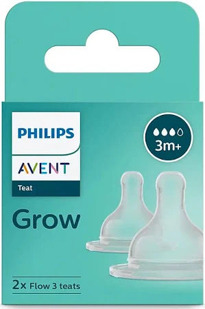 Philips Avent Grow Teat – 3M+ | Flow 3 | Pack of 2 | Anti-Colic & BPA-Free