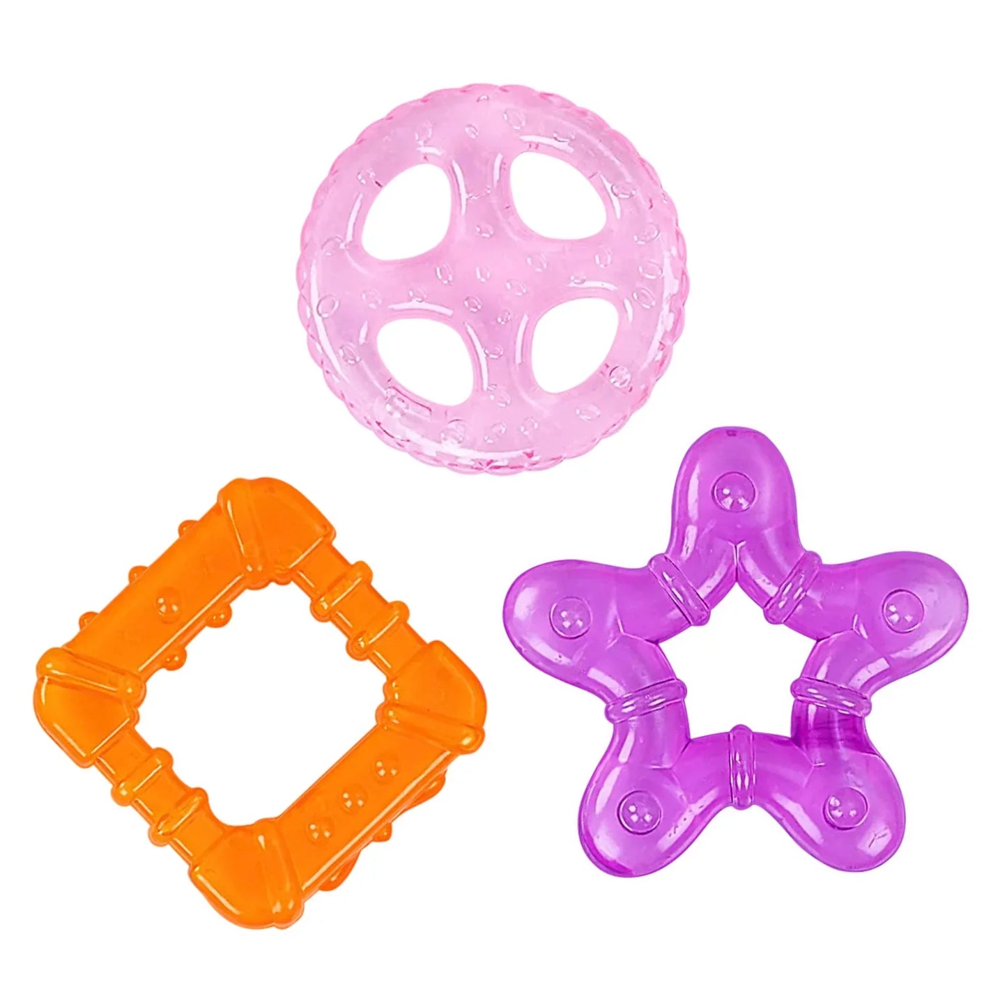 Hopop Multi Textured, Water Filled Cooling Teether (Star, Pack Of 3)