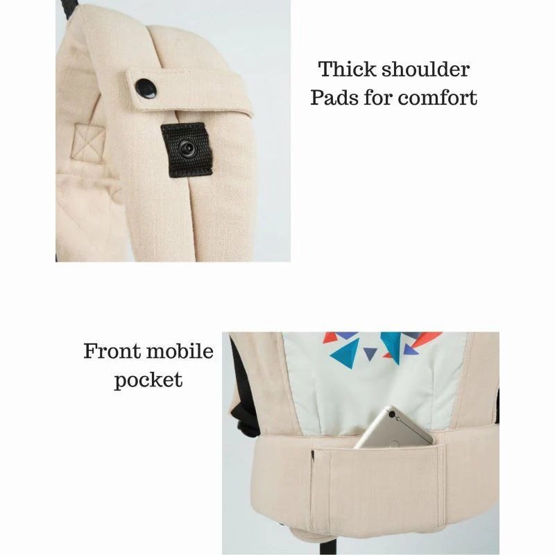 Hug Me Elite Baby Carrier Front & Back Carrier Position, Soft Linen Fabric, Wide Strap With Cap & Mobile Pocket  4.6109