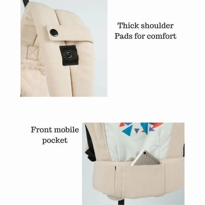 Hug Me Elite Baby Carrier Front & Back Carrier Position, Soft Linen Fabric, Wide Strap With Cap & Mobile Pocket  4.6109