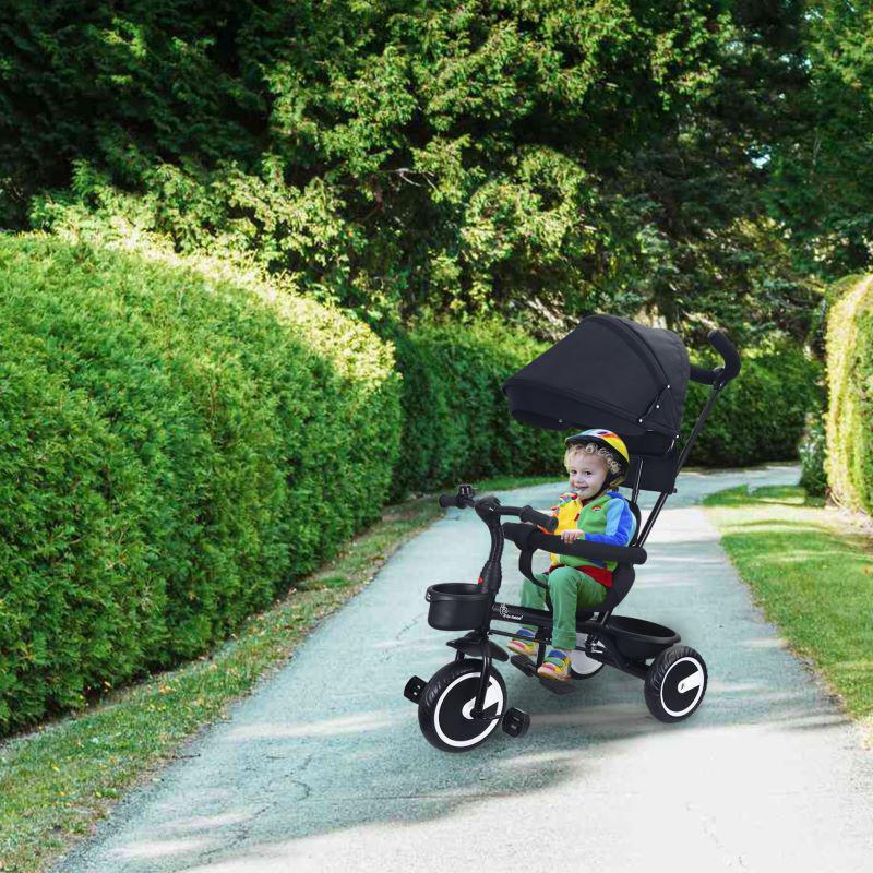 Tiny Toes T30 Ace Tricycle - 3 in 1, Adjustable Parental Control & Canopy, Front & Rear Basket