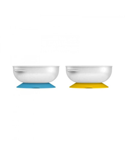 Dr.Brown's No-Slip Suction Bowls 2-Pack- Blue & Yellow