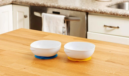 Dr.Brown's No-Slip Suction Bowls 2-Pack- Blue & Yellow