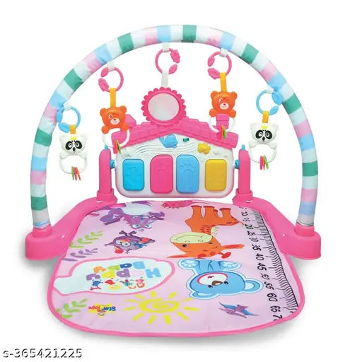 Baby STAR TOYS Piano Play Mat Gym & Fitness Rack With Hanging Rattles Keyboard With Music  (Multicolor)